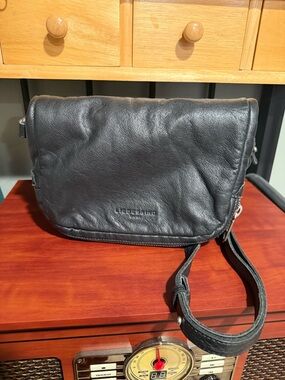 Liebeskind Berlin Black Leather Shoulder/Crossbody Bag Blue Interior